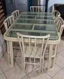 tavolo in cristallo e 6 sedie