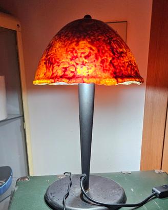 lampada da tavolo con vetro Murano antichizzato 
