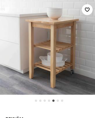 Mobiletto in legno massello ad isola per cucina 