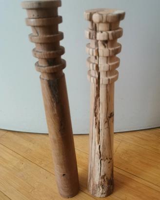 2 zed/Djed egizi in legno protezione, esoterismo