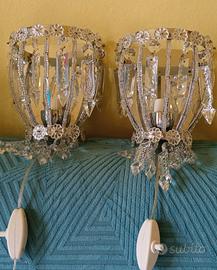 coppia applique vintage con cristalli
