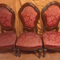 Tre sedie d'antiquariato, in stile Luigi Filippo