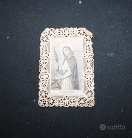 Santino merlettato antico Santa Caterina, Francese
