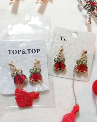 Orecchini Natale con campanella e nappine 1x2€ o 3