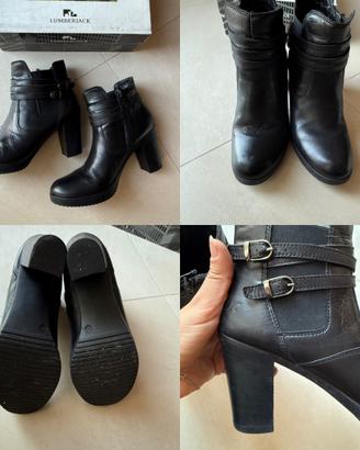 Tronchetti, stivaletti in pelle, scarpe col tacco