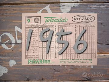 Schedina Totocalcio concorso n.9 del 1956