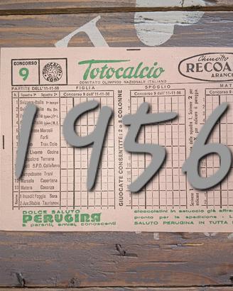 Schedina Totocalcio concorso n.9 del 1956