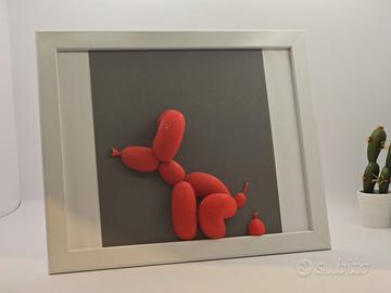 3D Quadro design moderno cane palloncino