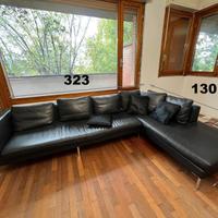 Divano angolare in vera pelle