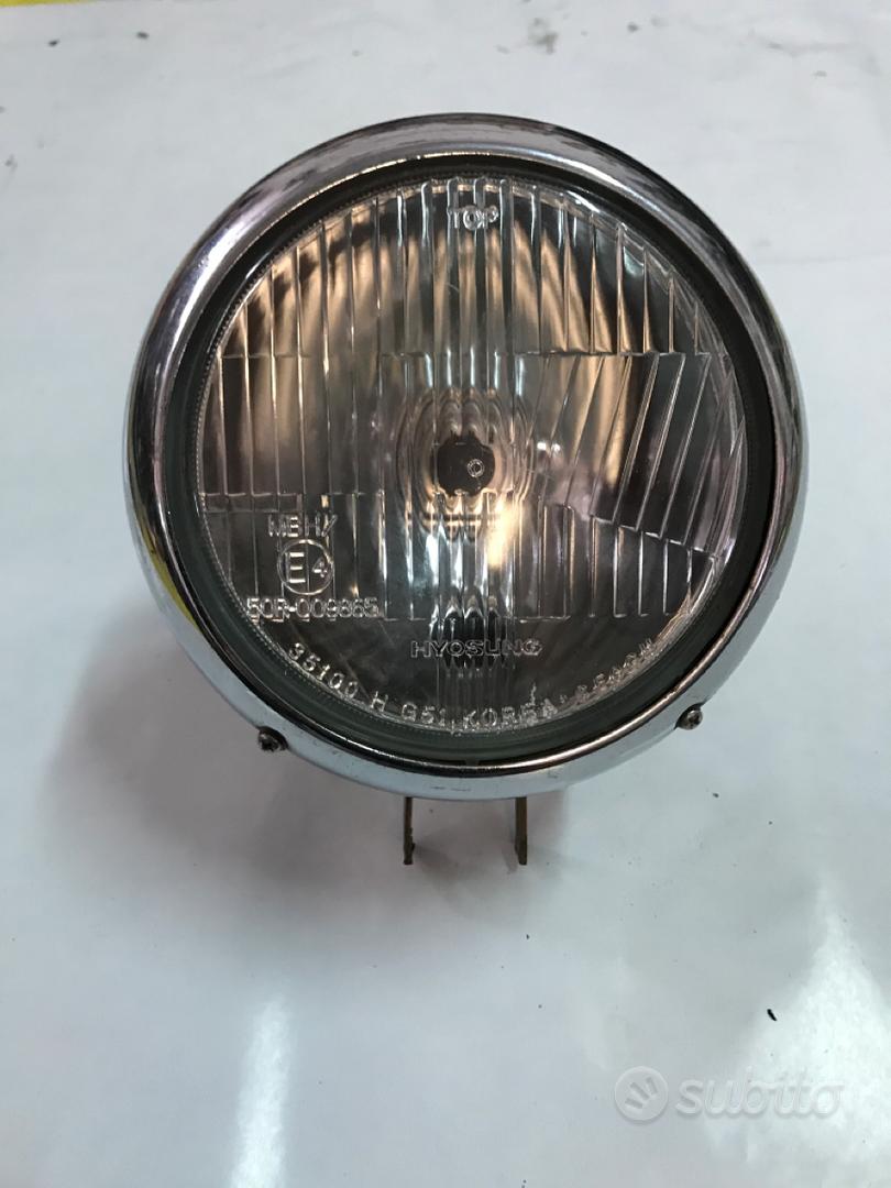 FARO ANTERIORE MOTO FANALE CROMATO UNIVERSALE OMOLOGATO CAFE' RACER CUSTOM