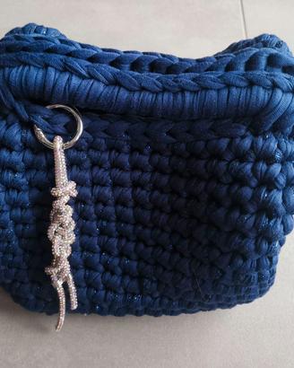 Borsa pochette blu - crochet cm 20 x 20 x 15