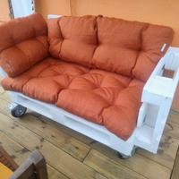 Set 3 cuscini arancio x divano da giardino