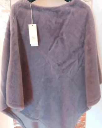 Poncho in pelliccia ecologica