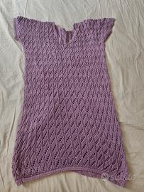 maglia fatta a mano ai ferri vintage cotone viola 
