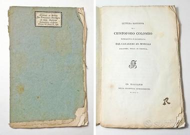 LETTERA RARISSIMA DI CRISTOFORO COLOMBO 1810