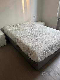 Letto matrimoniale contenitore con materasso