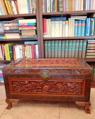 Baule Cassapanca Orientale Vintage in Legno
