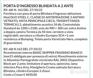 Porta blindata coinventata 110% ecobonus 50%