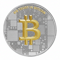 Medaglia d'argento Bitcoin 21 grammi Argento + Oro