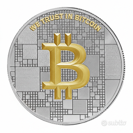 Medaglia d'argento Bitcoin 21 grammi Argento + Oro