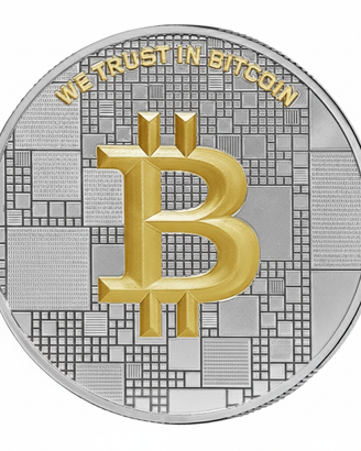 Medaglia d'argento Bitcoin 21 grammi Argento + Oro