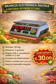 BILANCIA ELETTRONICA DIGITALE A BATTERIA KEYMAN