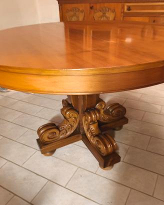 Tavolo rotondo allungabile in legno di qualità 
