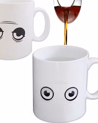 tazza termosensibile sguardo assonato sveglio
