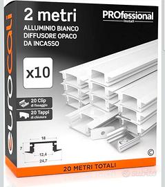 set di 10 profili led  in alluminio bianco