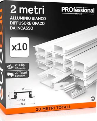 set di 10 profili led  in alluminio bianco
