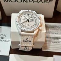 Omega X swatch Mission to the moonphase bianco