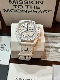 Omega X swatch Mission to the moonphase bianco