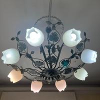 Lampadario in ferro battuto