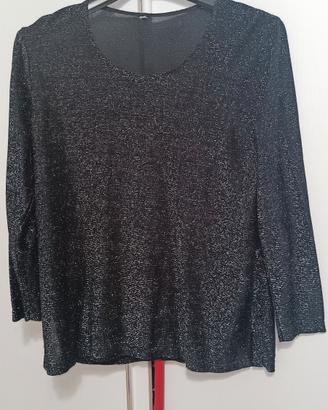 Maglia donna nera con lurex – elegante e brillante