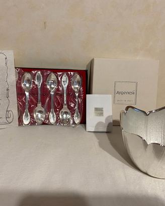 Cucchiaini in silver e ciotola argento-Vedi sotto-