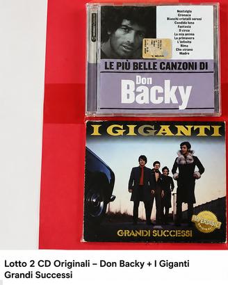 Lotto 2 CD Don Backy + I Giganti – Grandi Successi
