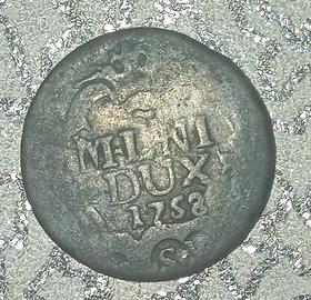 Milano,arg.mistura, 5 soldi 1758