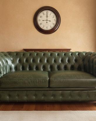 Divano 2 posti max Impero in pelle vintage verde