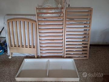 letto lettino per neonato con sponde abbassabili