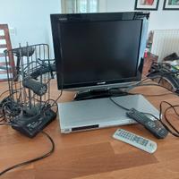 TVC LCD AQUOS SHARP+LETTORE DVD MULTI JVC+ DEC+ANT