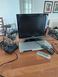 TVC LCD AQUOS SHARP+LETTORE DVD MULTI JVC+ DEC+ANT