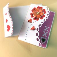 Biglietto augurale con fiore 3D e strass