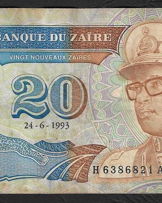 Zaire - banconota circolata da 20 Nuovi Zaires
