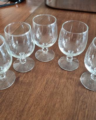 5 bicchierini a calice per Cognac