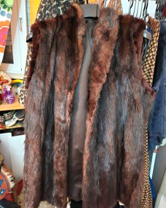 gilet lungo pelliccia visone