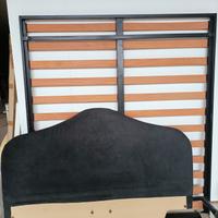 Letto classico imbottito Alcantara grigio