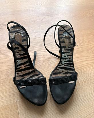 Sandali neri con strass