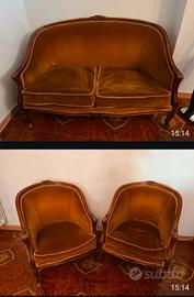 salotto poltrone e divano  Luigi XV  barocchetto.