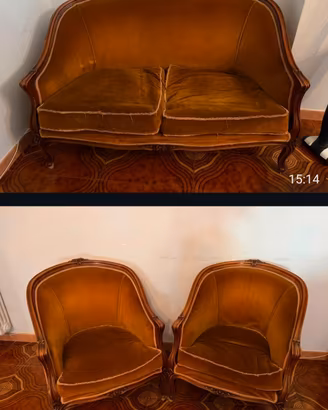 salotto poltrone e divano  Luigi XV  barocchetto.