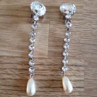 Orecchini Miu Miu cristallo argentato e perle